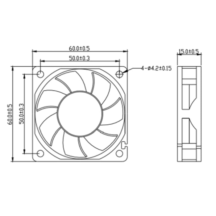Fan 6015 12V Dual ball bearing